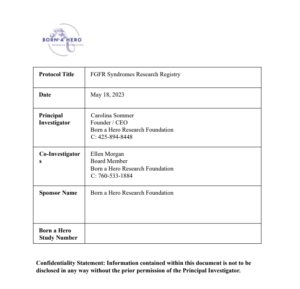 FGFR Syndromes- Registry Protocol